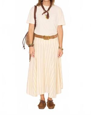 NEW MKT STUDIO jordana cotton midi skirt in beige